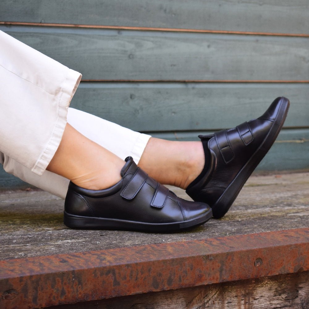 Produktbild 13 - Minfot Aveny Skinn Sneaker med Kardborreband Svart