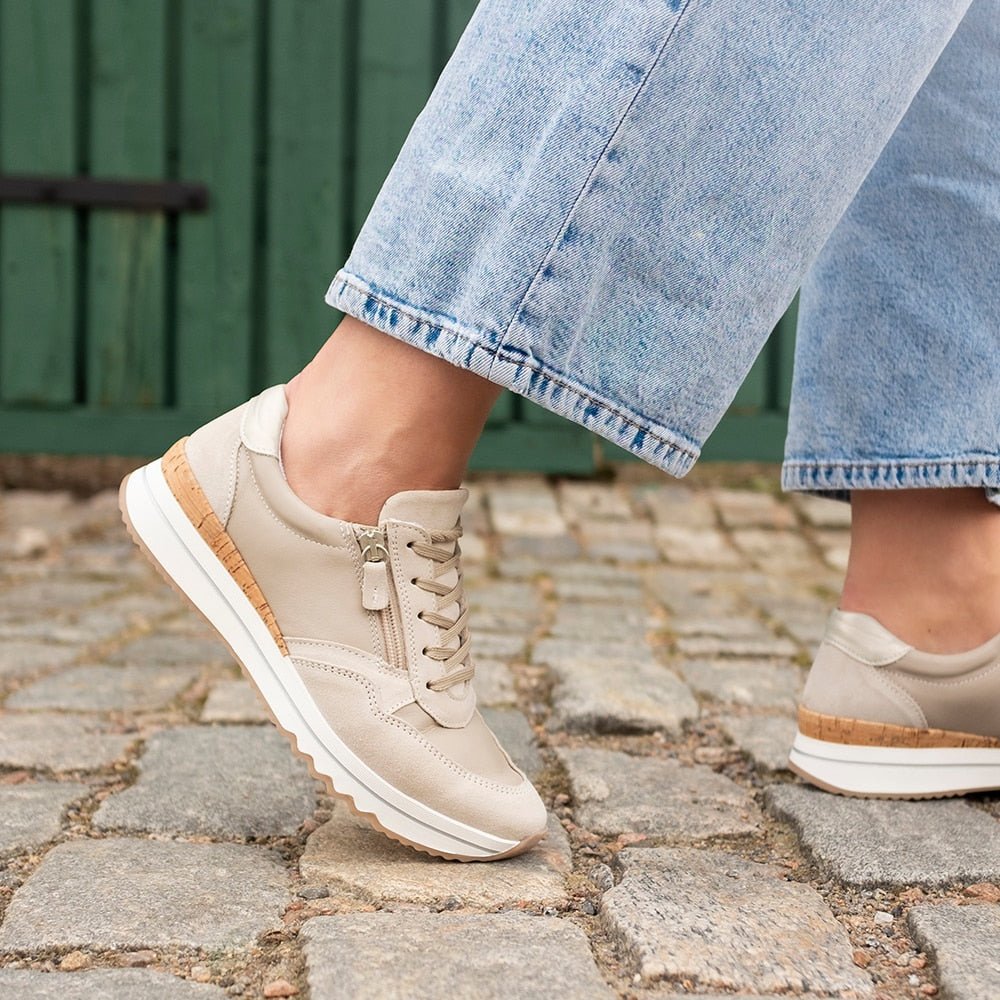 Produktbild 2 - Minfot Alley Sneaker Stretch med glidelås, beige.