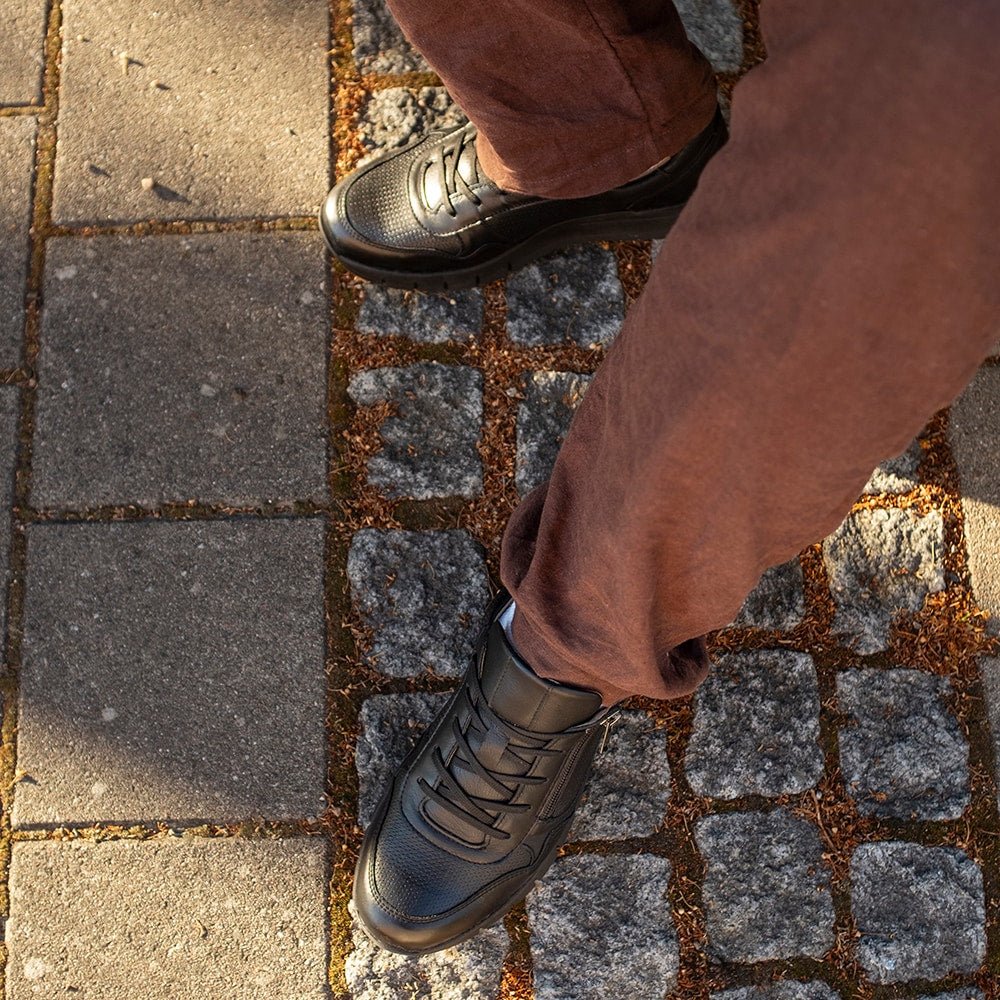 Produktbild 12 - Minfot Max Comfort Sneakers Zip Skinn Svart