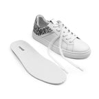 Minfot Comfort Sneakers Dame Skinn Leopard Hvit