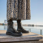RESALE New Feet Annie Boots Snörning Dragkedja Svart