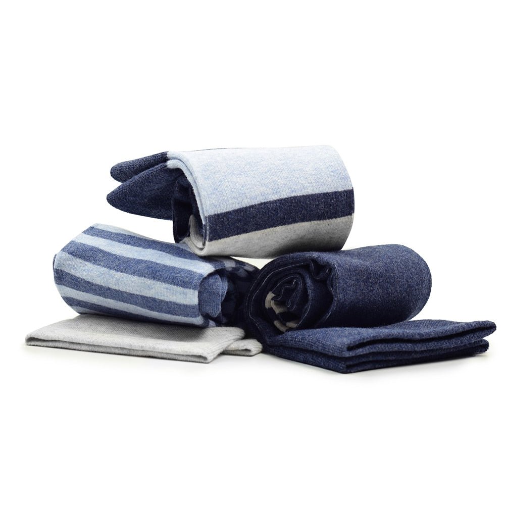 Produktbild 11 - Minfot Stödstrumpor Breda Bomull Maritim 3-pack