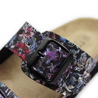 Minfot Sandaler Myk Bio Tropical Flowers Svart