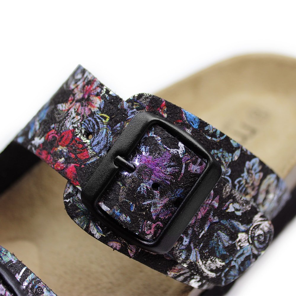 Minfot Sandaler Myk Bio Tropical Flowers Svart