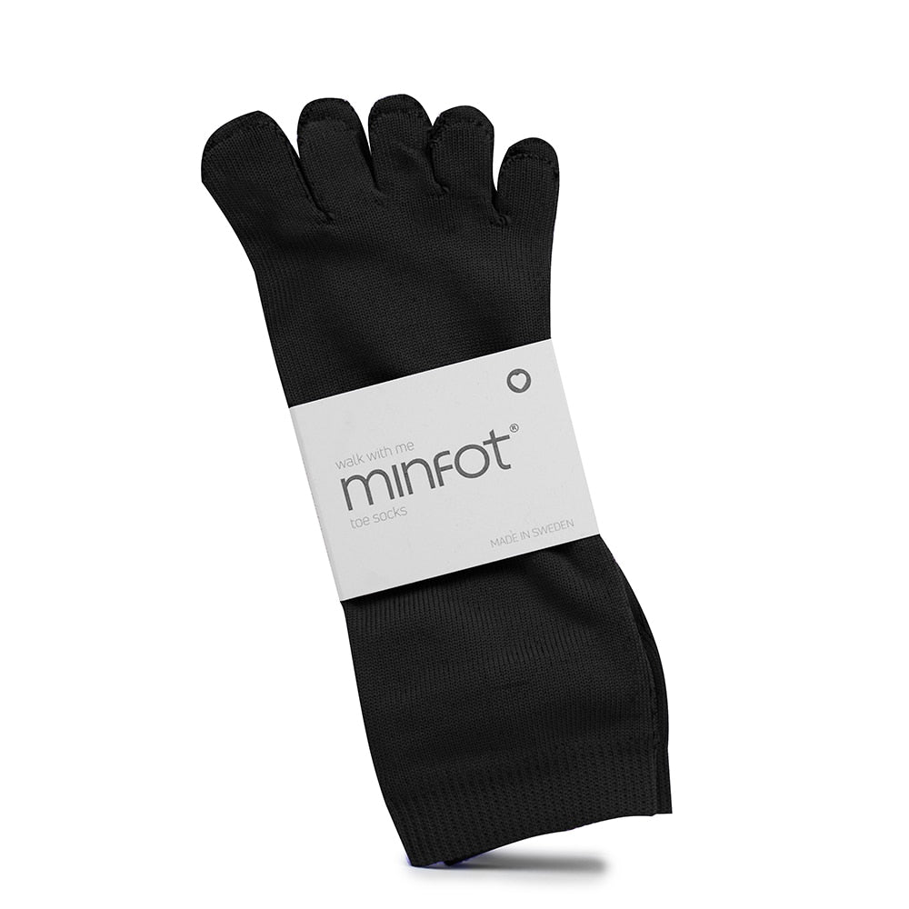 Minfot Tåstrømper Sport Svart 1-pk