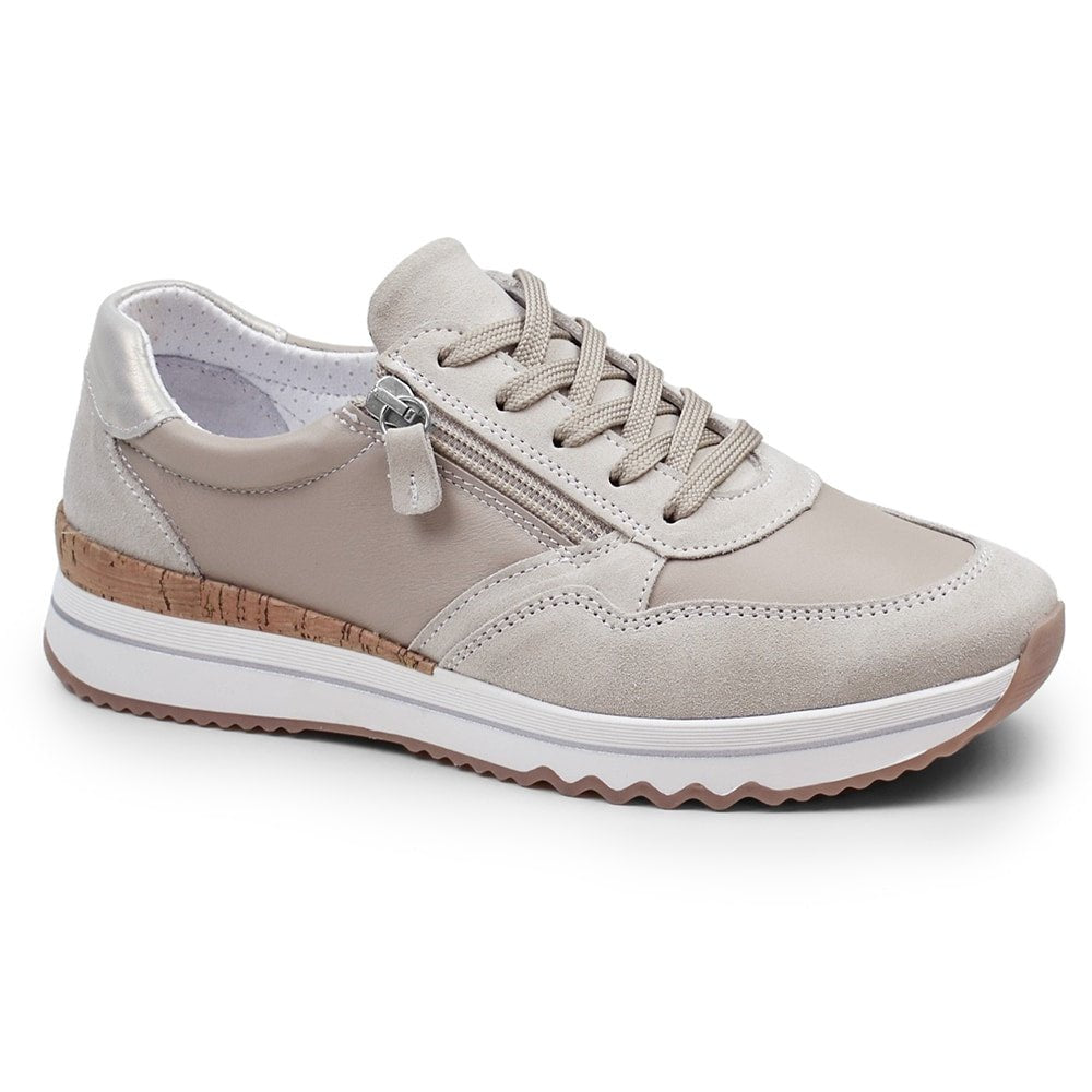 Minfot Alley Sneaker Stretch med glidelås, beige.