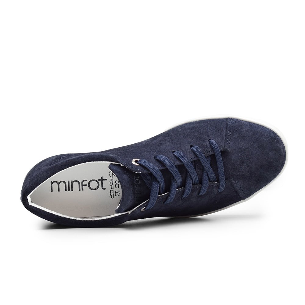 Minfot Aveny Sneaker Dame Semsket skinn Navy