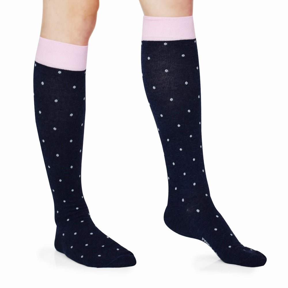 Minfot Støttestrømper Bomull Eco Dot Grey 1-pk