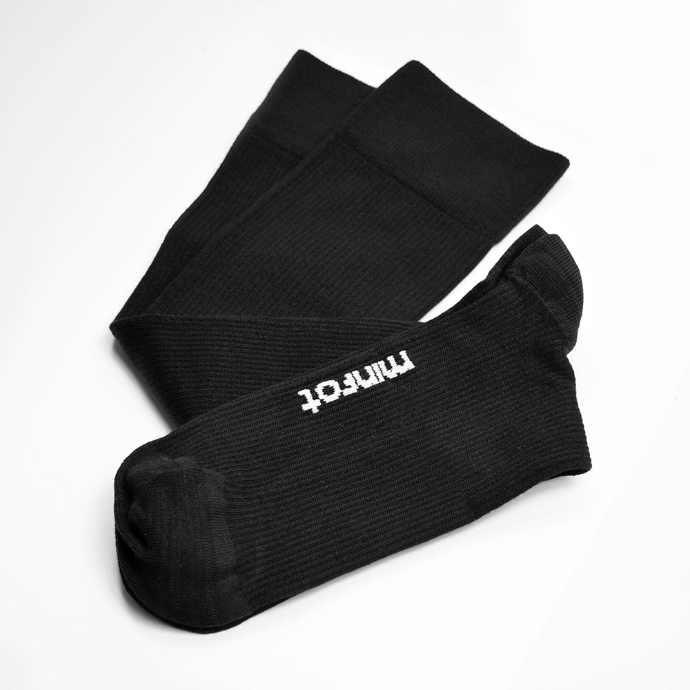 Minfot Støttestrømper Bambus Svart 1-pk