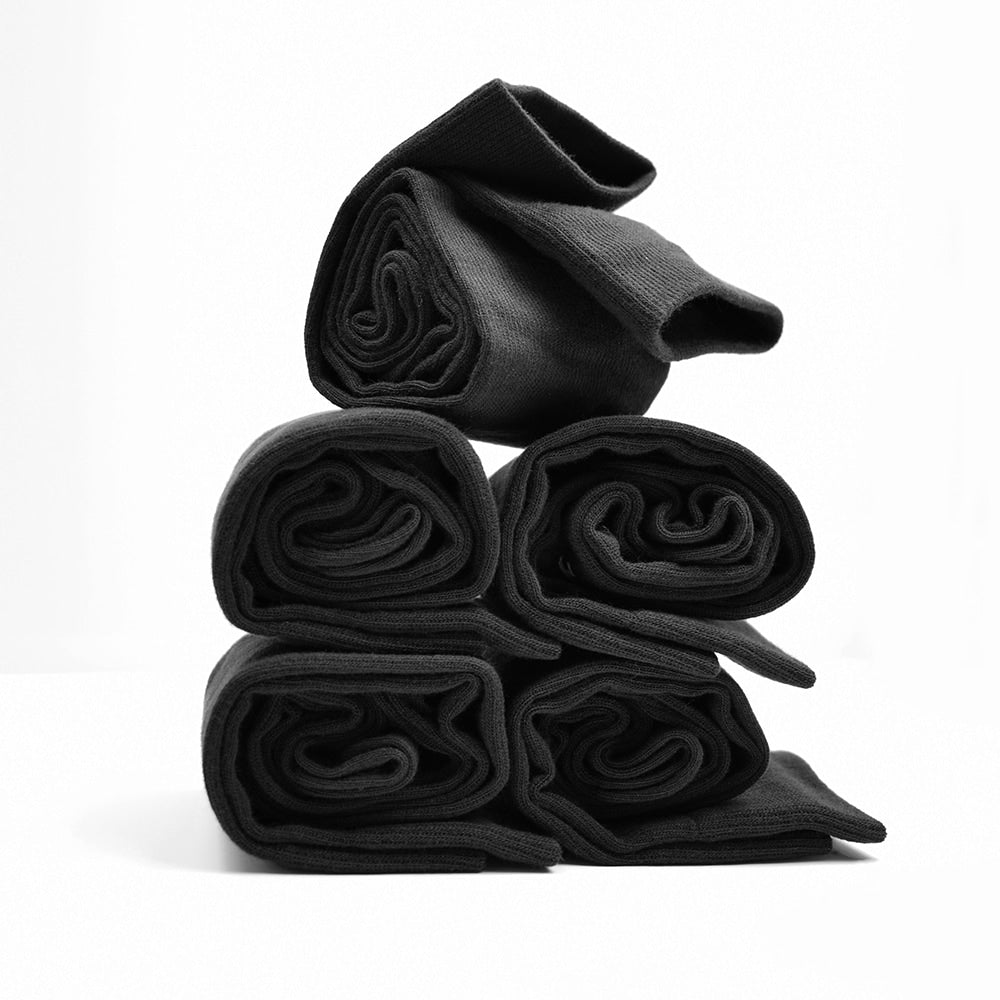 Minfot Støttestrømper Bomull Eco Svart 5-pk