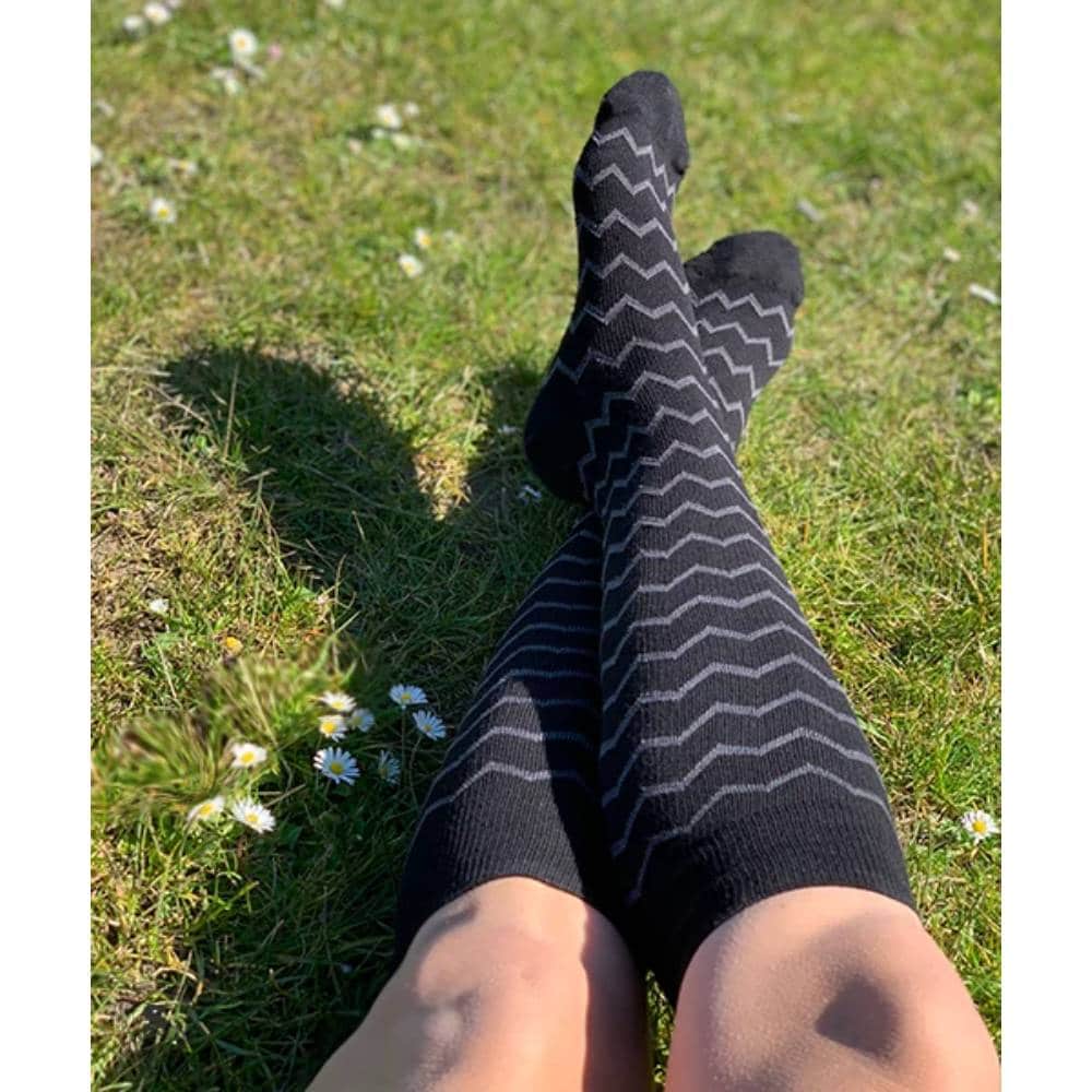 SupCare Støttestrømper Bomull Svart Grå