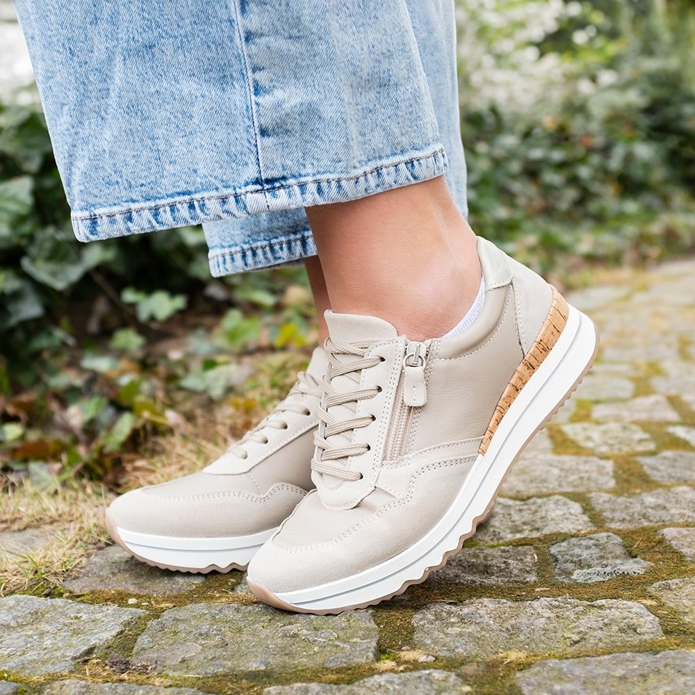 Produktbild 14 - Minfot Alley Sneaker Stretch med glidelås, beige.