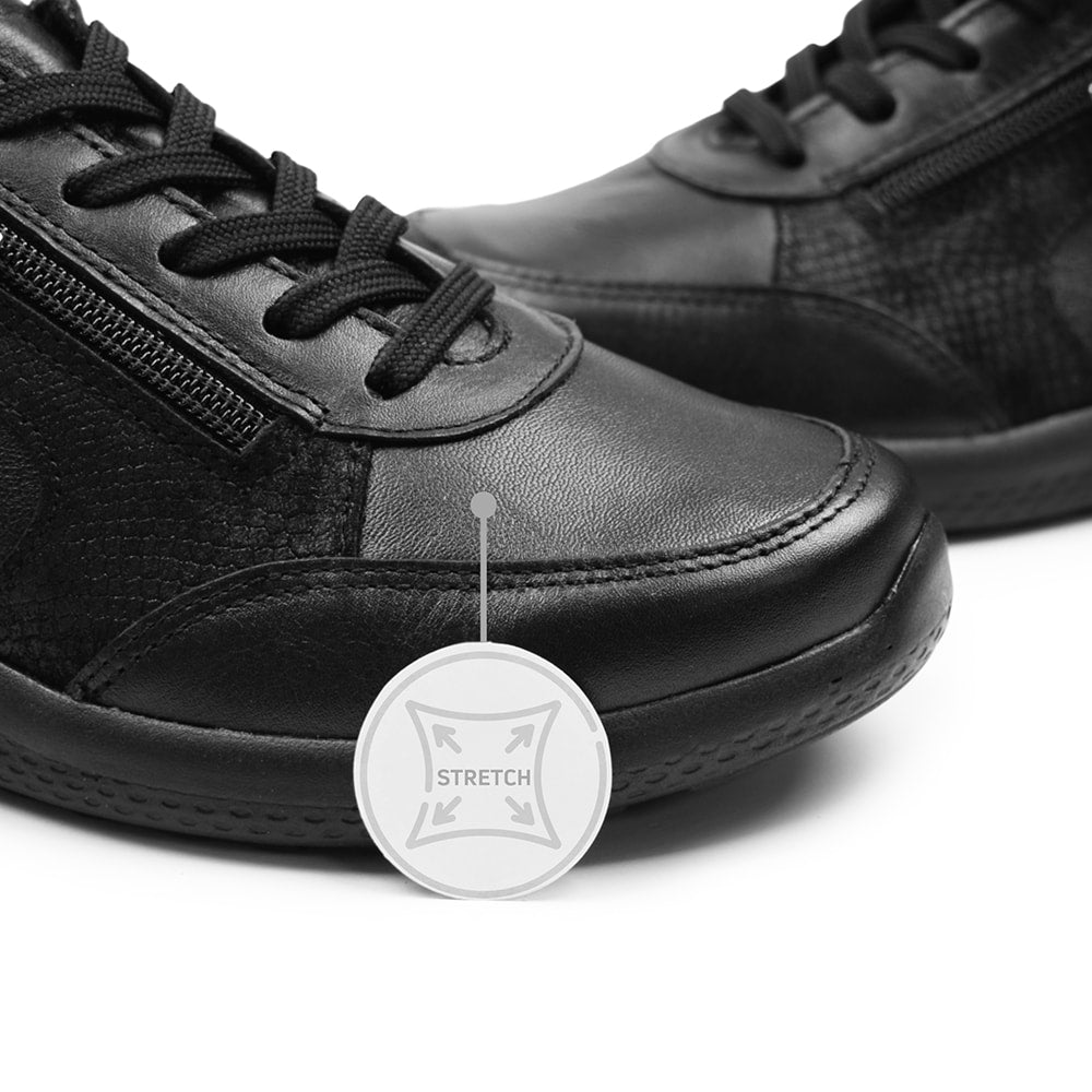 Produktbild 8 - Minfot Way Sneaker Bred Stretch Zip Svart