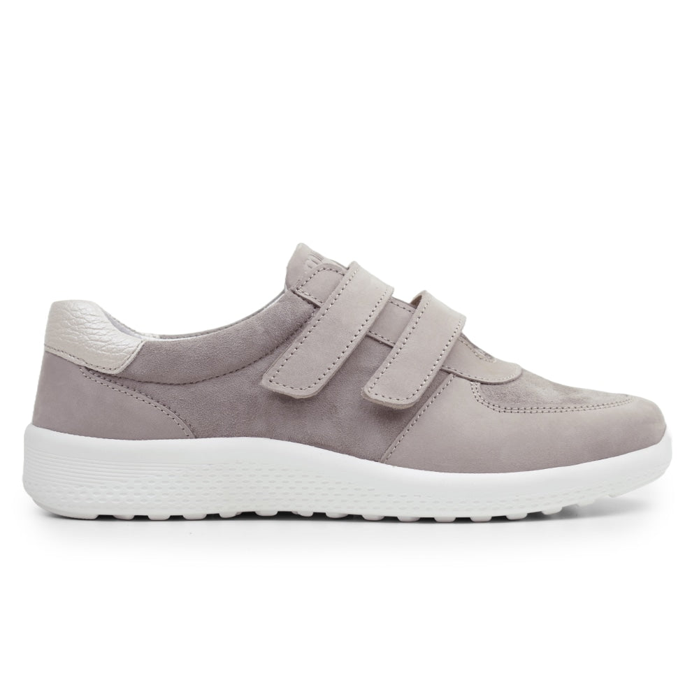 Minfot Way Sneaker Bred Stretch med Borrelåsband Beige