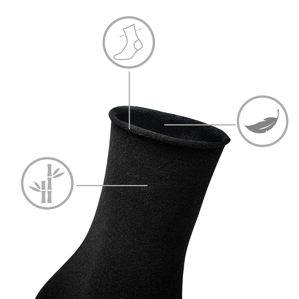 Produktbild 3 - Minfot Sensitive Bambus Strømper Svart 5-pk