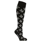 SupCare Støttestrømper Bambus Black White Flower