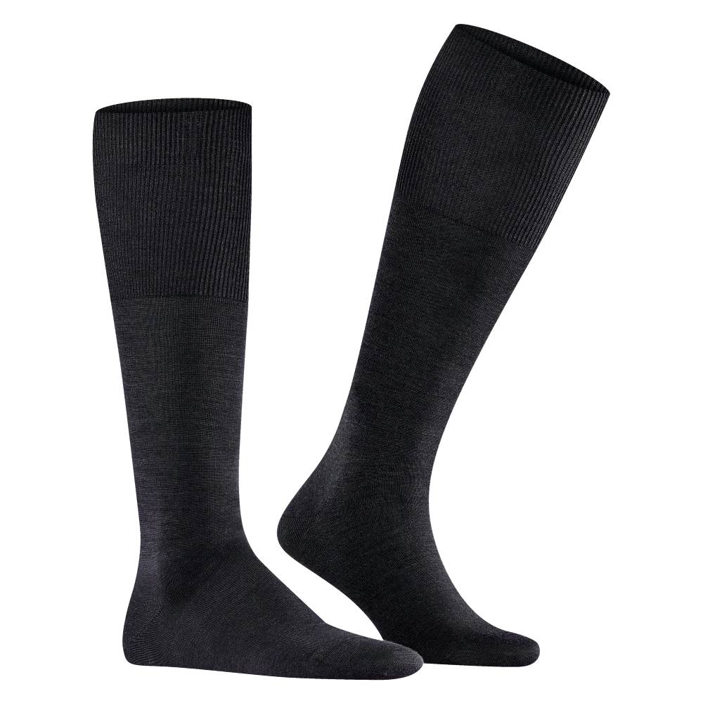 Falke Airport Knee-high Knesokker Merinoull Herre Svart