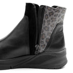 Minfot Zon Chelsea boots med zip Stretch Skinn Svart Leopard
