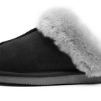 Minfot Saueskinntøfler Slip-on Duved med såle Svart