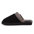 Minfot Saueskintøfler Slip-on Myre med såle Svart