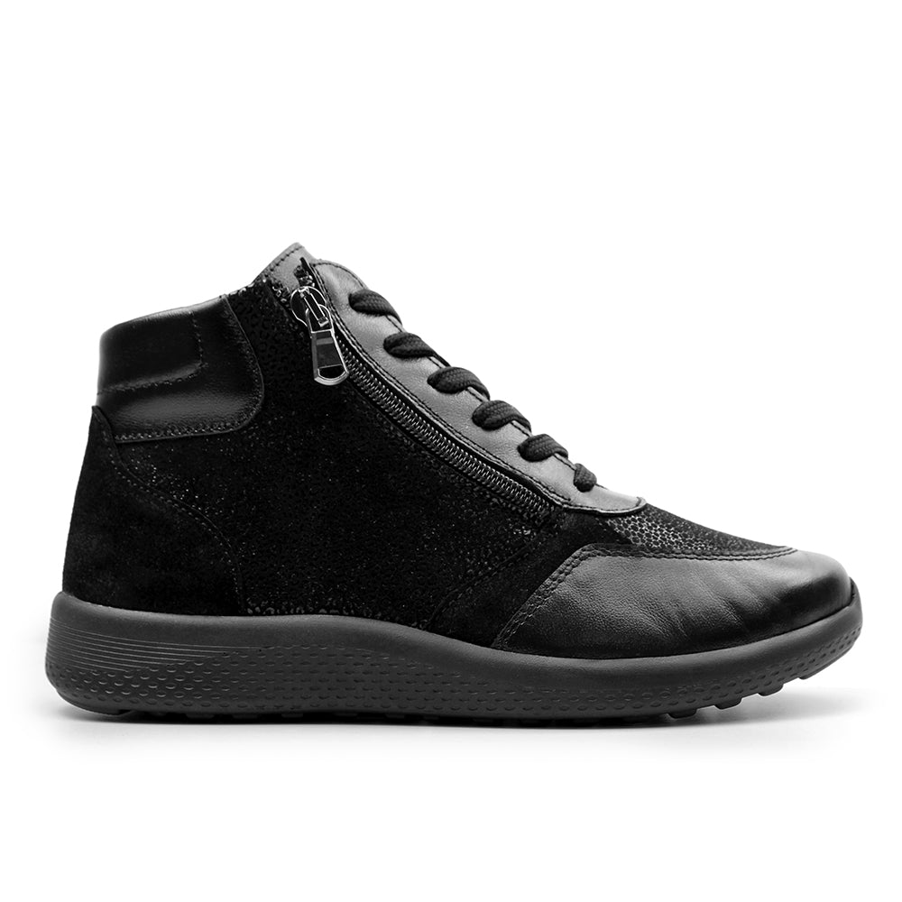 Produktbild 3 - Minfot Way Høy Sneaker Bred Stretch Svart