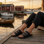 Sköna Marie Shell Damesandal Svart