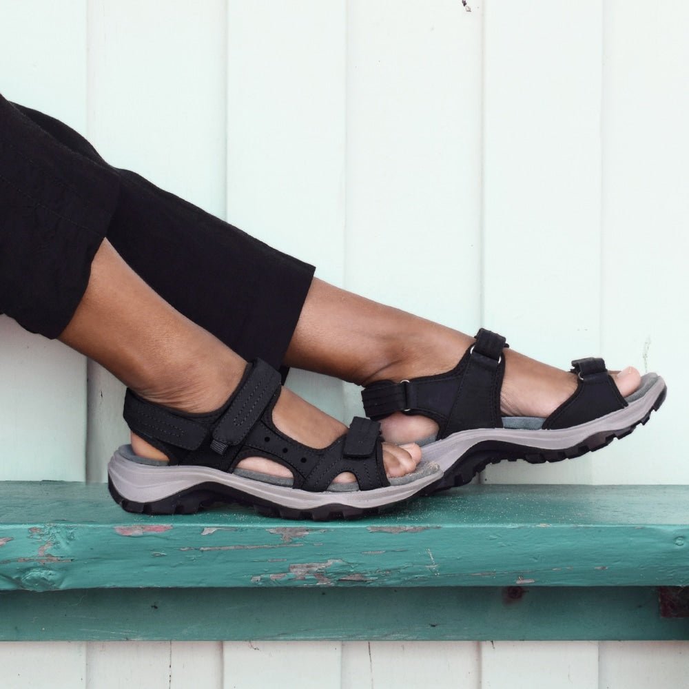 Minfot Sandaler Sandhamn Dame Nubuck Black