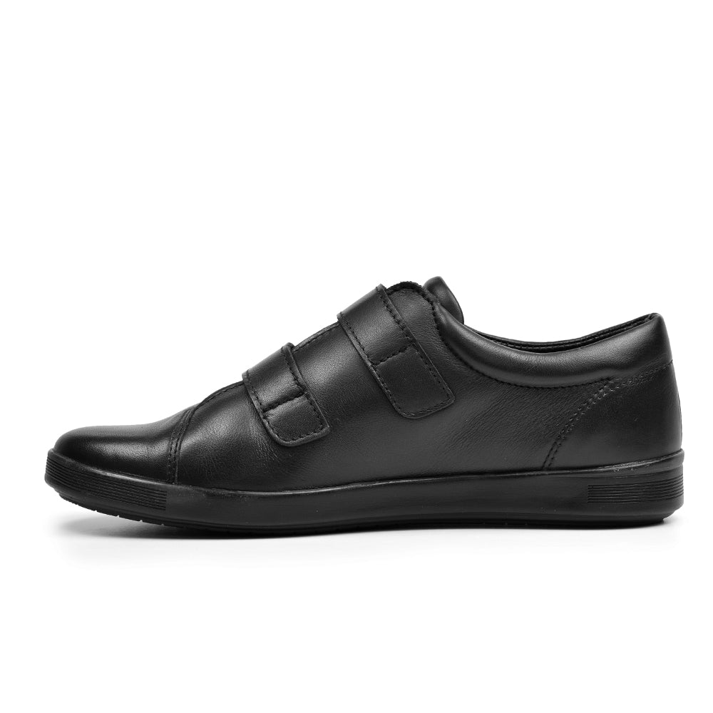 Minfot Aveny Skinn Sneaker med Borrelås Svart