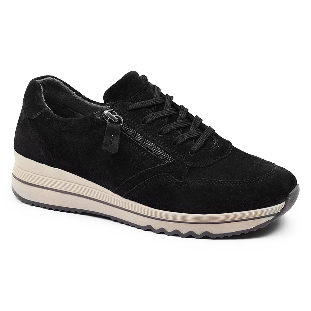 Minfot Cloe Sneaker Dragkedja Mocka Svart