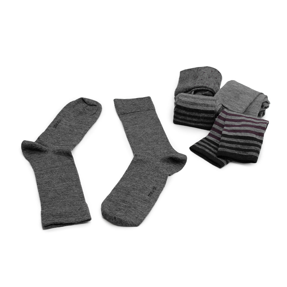 Produktbild 5 - Minfot Strømper Merinoull Stripete Bordeaux Mix 5-pakning