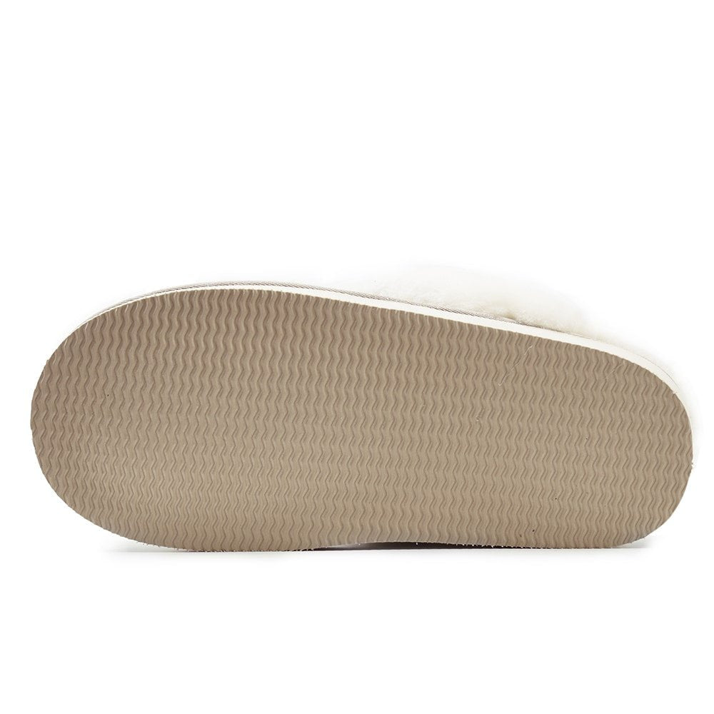 Produktbild 7 - Minfot Fårskinnstofflor Slip-On Duved med sula Beige