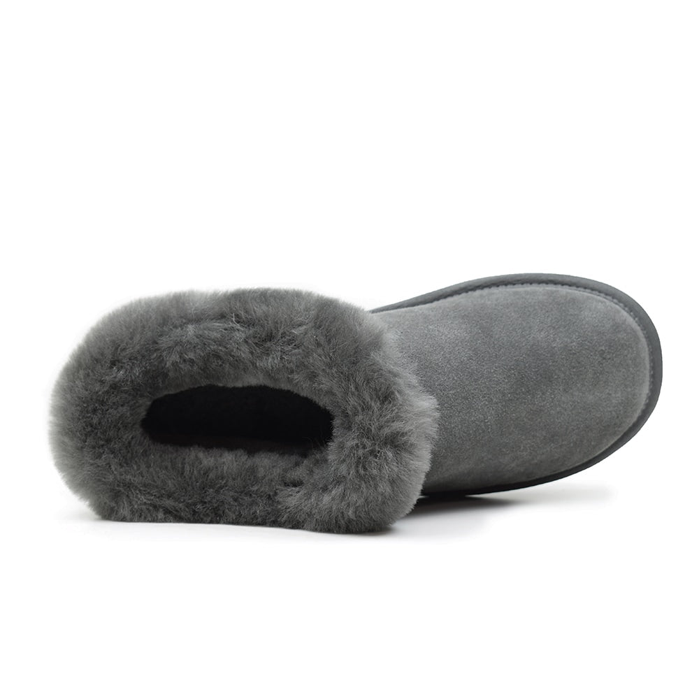 Minfot Saueskinnstøfler Bergen med såle Grå