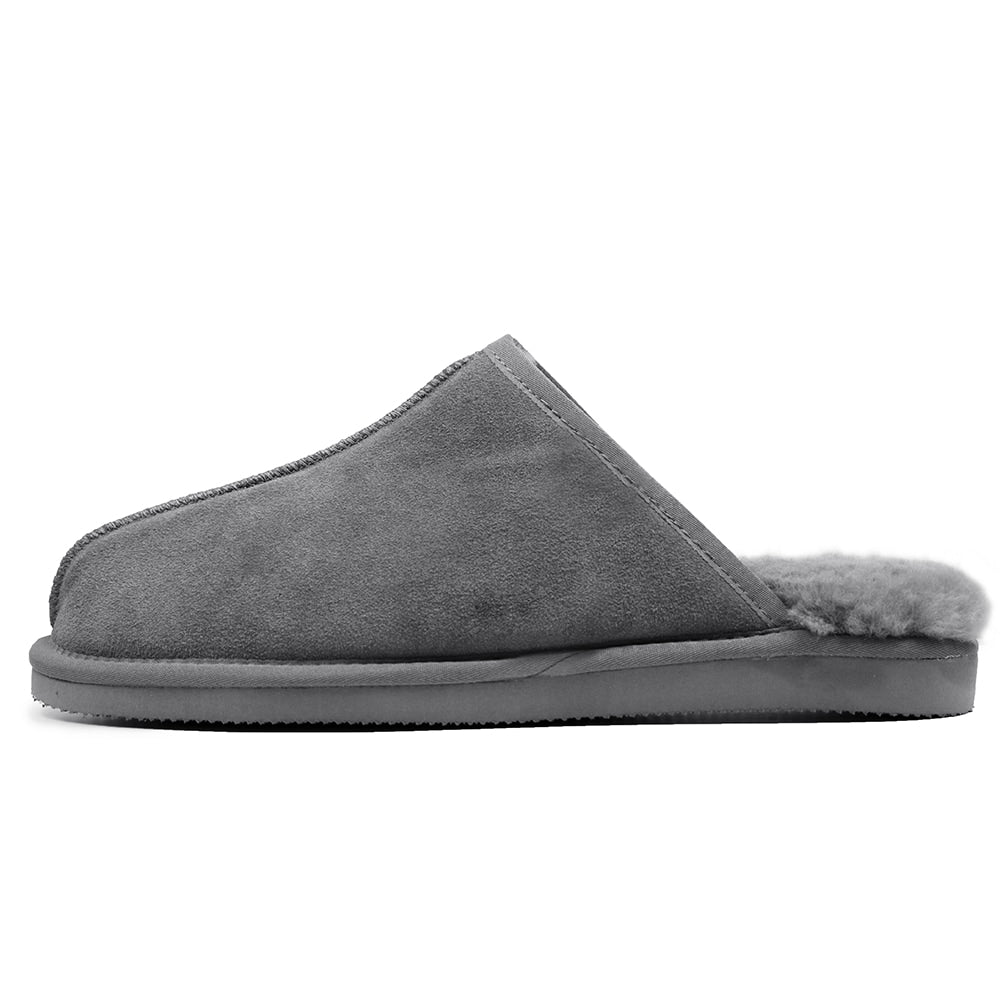 Minfot Saueskinntøfler Slip-on Orust med såle Grå