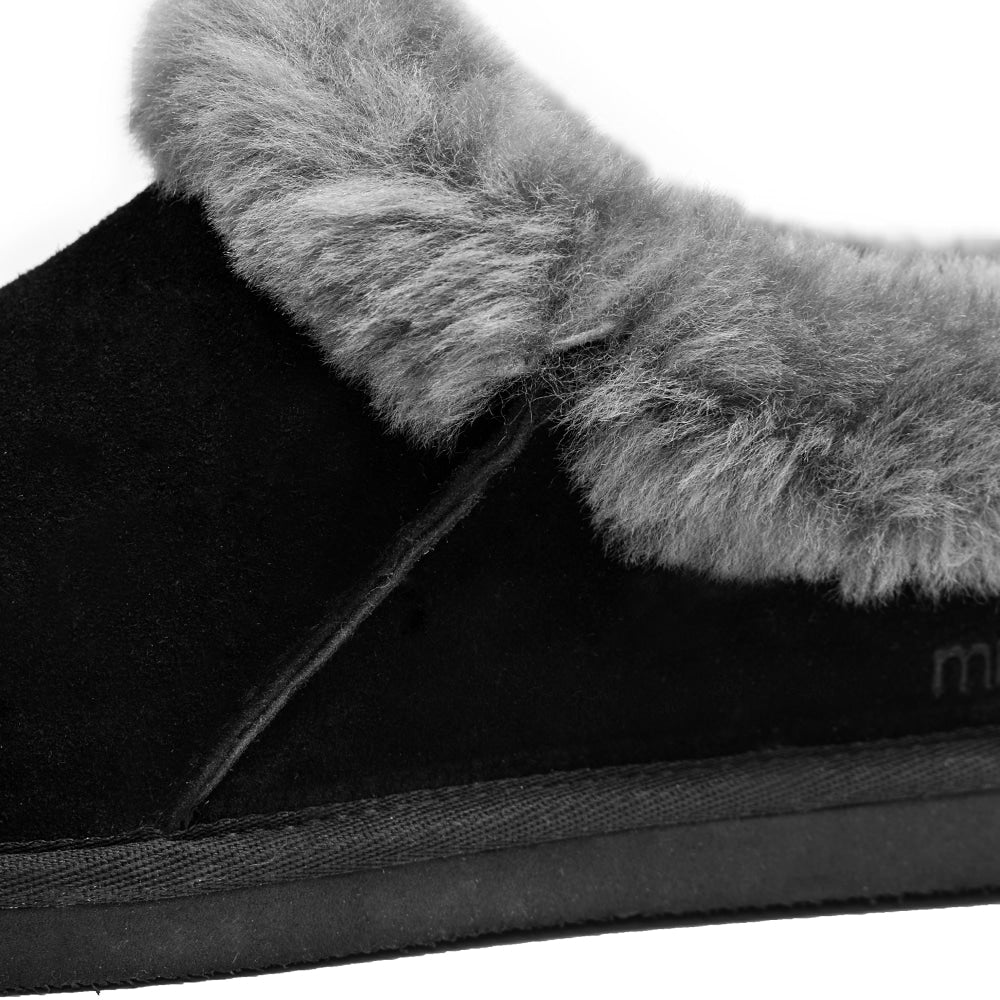 Minfot Saueskinnstøfler Bergen med såle Svart