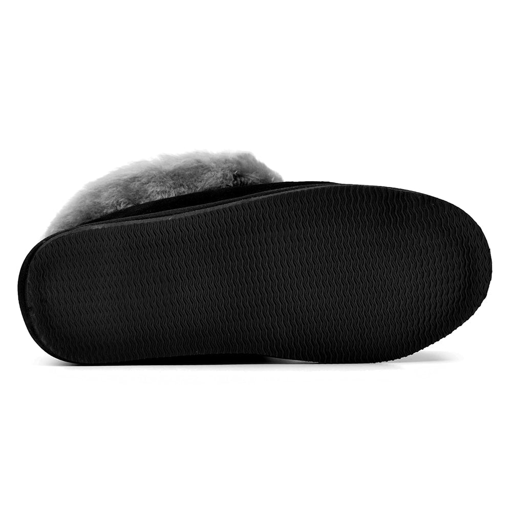 Minfot Saueskinntøfler Koster med såle Svart