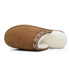 Minfot Saueskintøfler Slip-on Myre med såle Chestnut