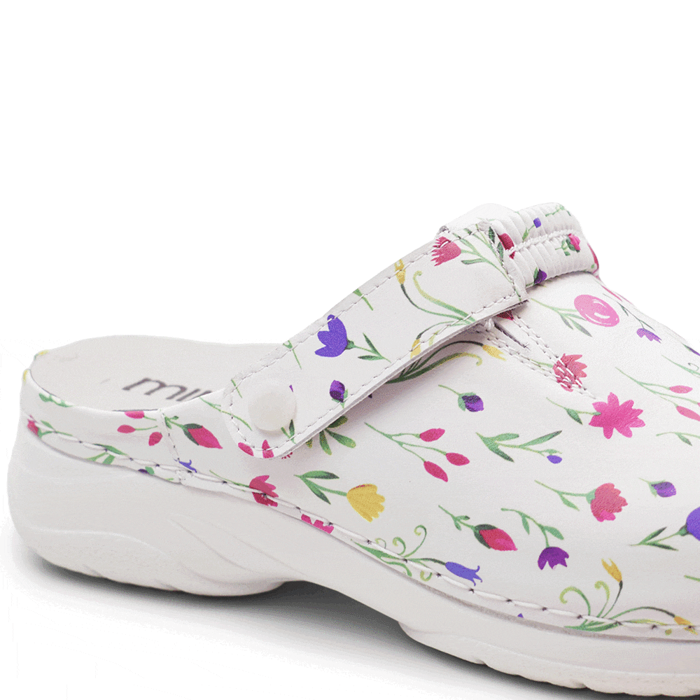 Minfot Arbeidssko Myk Tøffel Blomstret