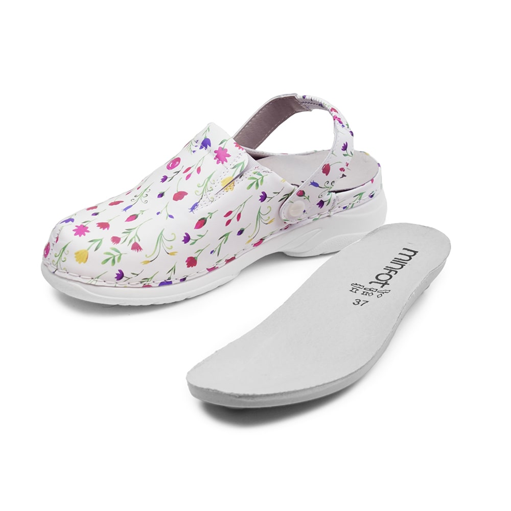 Minfot Arbeidssko Myk Tøffel Blomstret