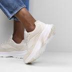 Minfot Joy Sneakers Dame Mesh Semsket skinn Sand