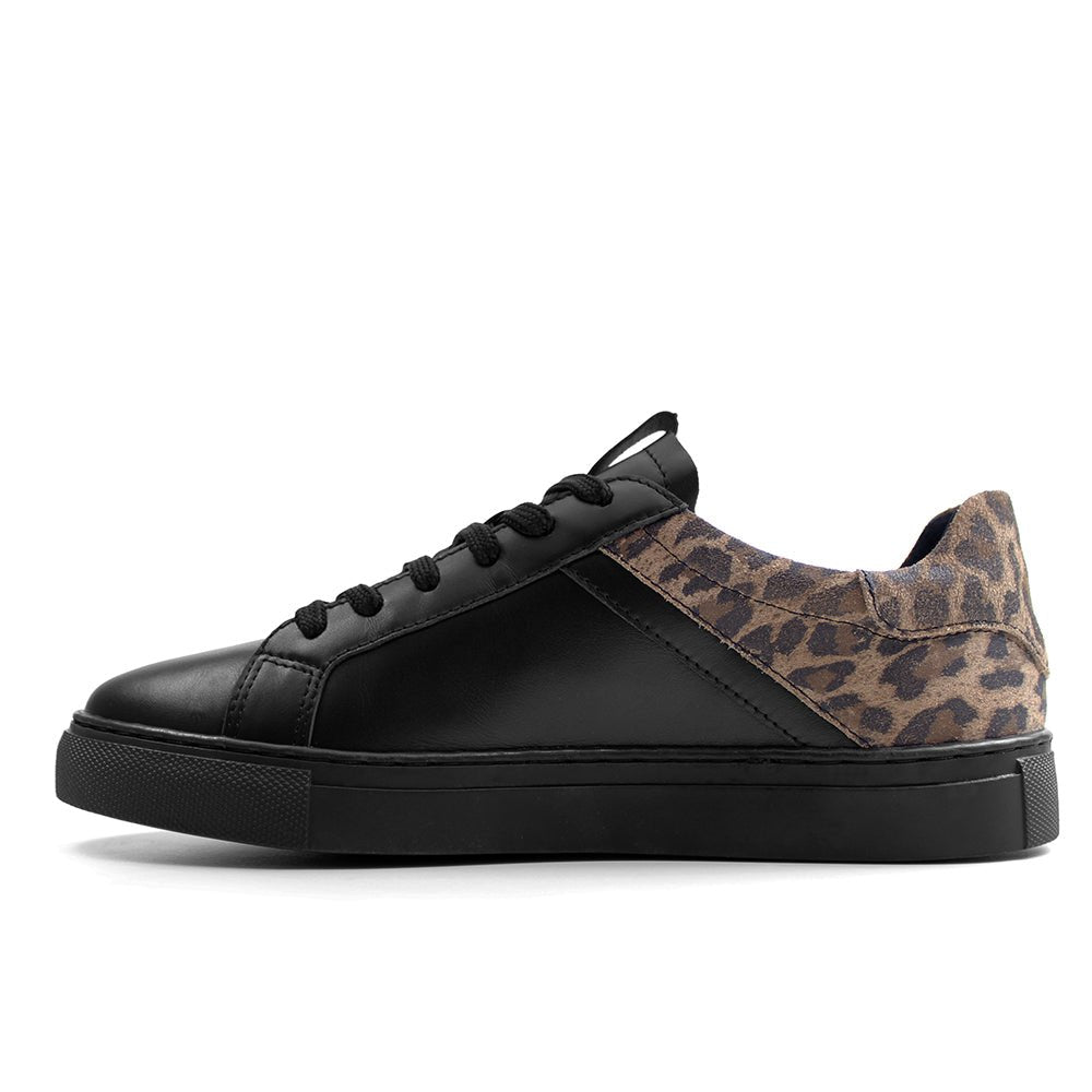 Produktbild 4 - Minfot Comfort Sneakers Skinn Leopard Svart
