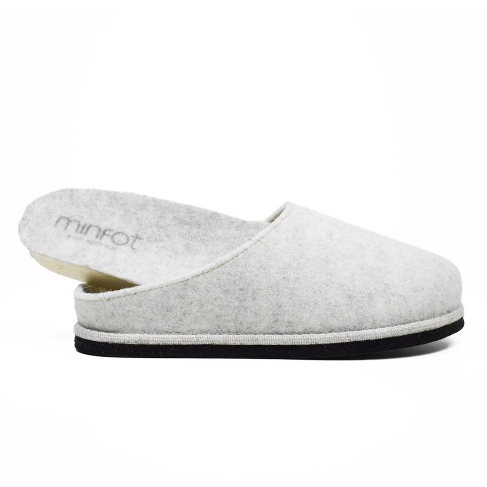 Minfot Tøfler Slip-on Viken Ull Lysegrå