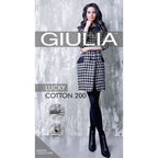 Giulia Lucky Cotton Strømpebukser Bomull 200 den Svart 1-pk
