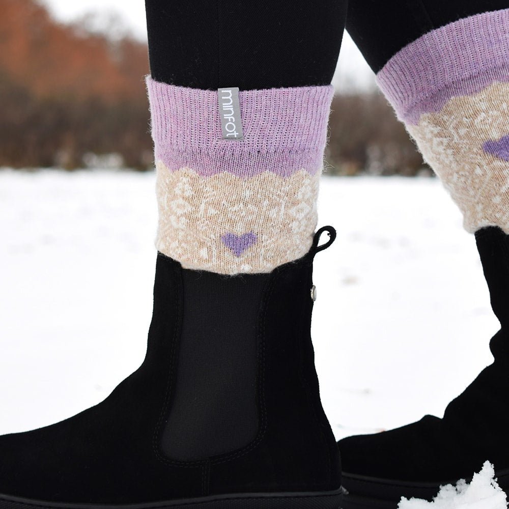 Minfot Ullstrømper Kärlek 2-pk