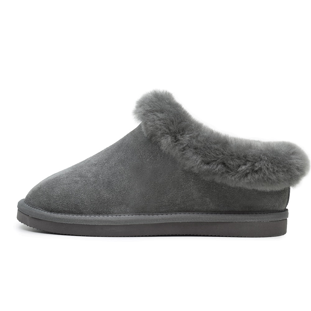 Minfot Saueskinnstøfler Bergen med såle Grå