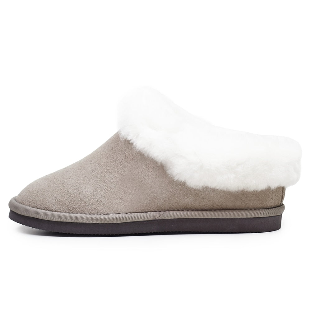 Minfot Saueskinnstøfler Bergen med såle Taupe