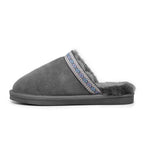 Minfot Saueskintøfler Slip-on Myre med såle Grå