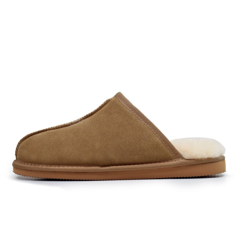 Minfot Saueskinntøfler Slip-on Orust med såle Chestnut