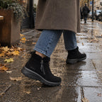 Skechers Easy Going Boots Zip Dame Vanntette Svart