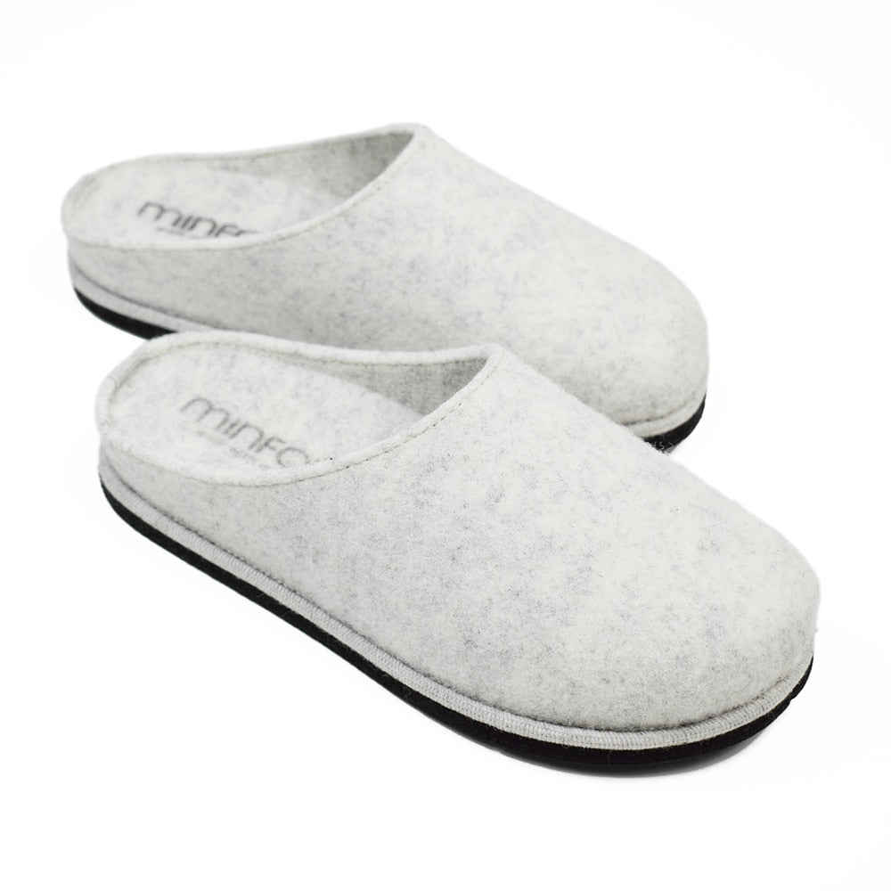 Minfot Tøfler Slip-on Viken Ull Lysegrå