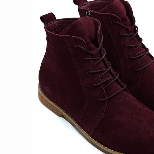Charlotte of Sweden Semsket Boots Amur Burgundy